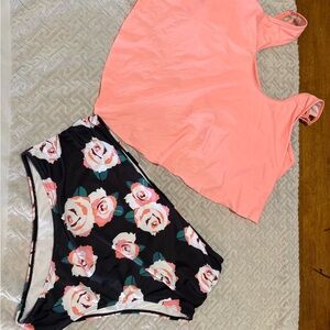 Floral High-Waisted Bikini Set